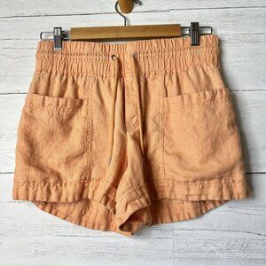 Athleta Shorts Womens Size 4 Peach Cabo 100% Linen Breathable Lightweight